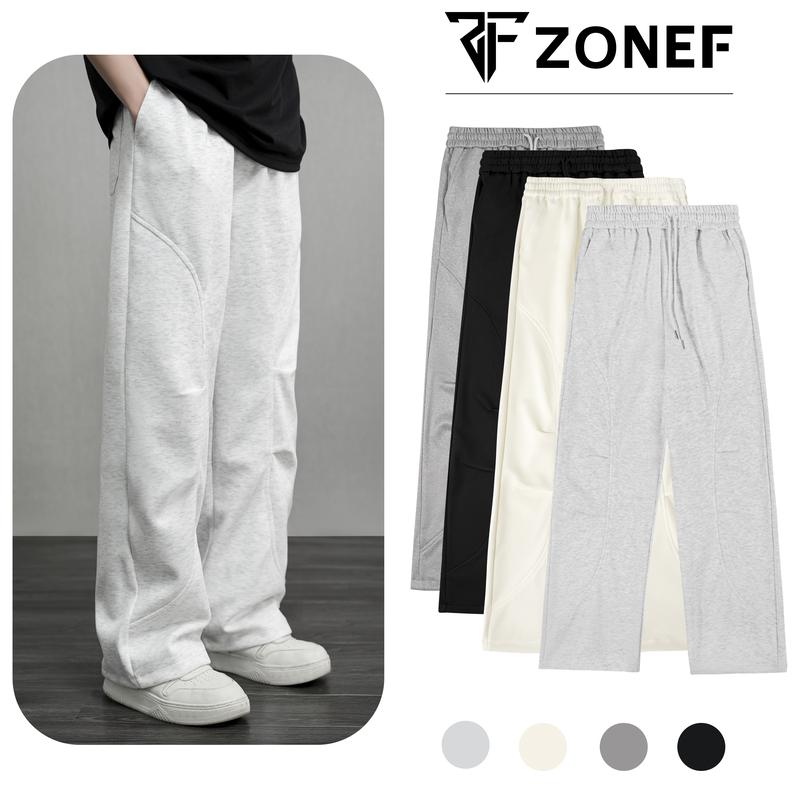 Quần nỉ 2 da form rộng Zonef Studio, Quần dài Track Pants Unisex Local Brand Nam Menswear