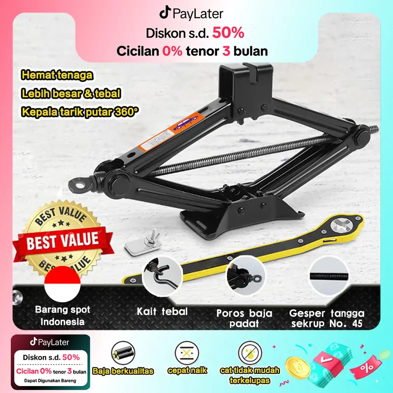 Dongkrak Mobil BLACK/1ton dongkrak mobil /dongkrak gunting / dongkrak pengangkat tipe tangan / - untuk perbaikan ban mobil 0