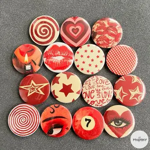 Fragsky - Pin Button Bros Ukuran 44mm Gambar Aesthetic Skena Kalcer BADDIES Cool Y2K Keren Untuk Aksesoris Jaket, Rompi dan Tas | Bahan Pin Berkualitas Bros Pin Aksesoris Jaket Aksesoris Tas Clips Elegan Estetik Warna MERAH RED