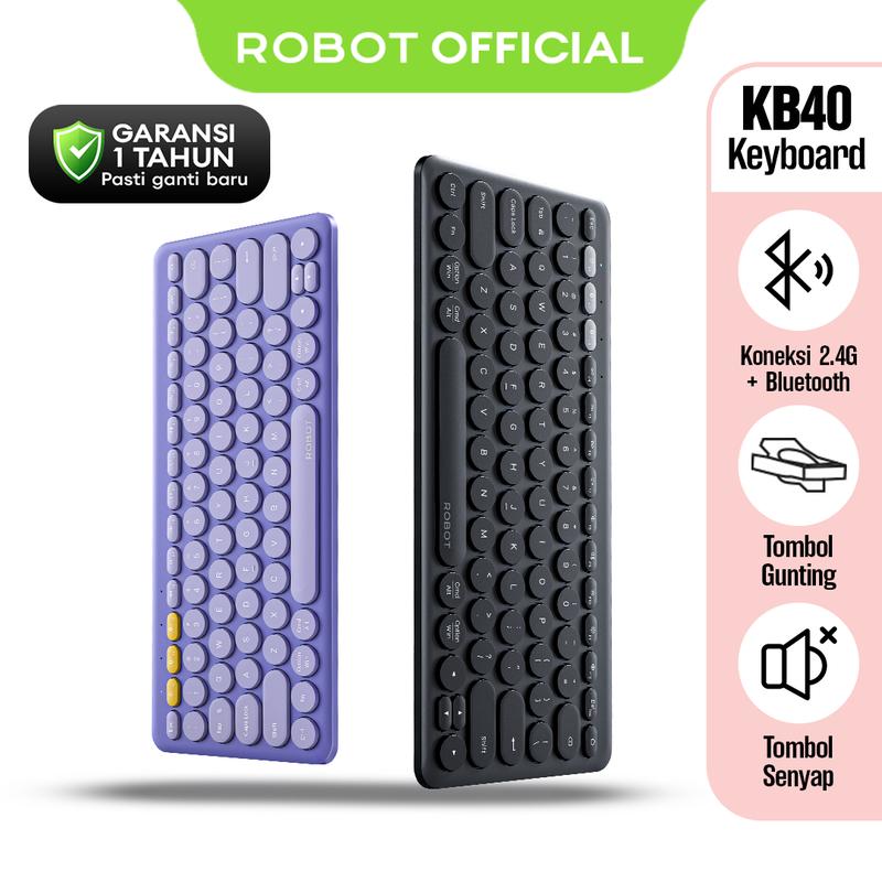 ROBOT Keyboard Wireless KB40 Koneksi Bluetooth USB Silent Keys - Shop ...