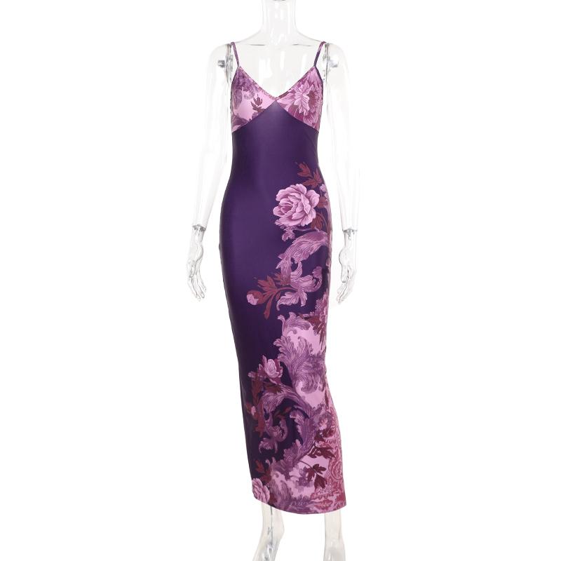 Product Introduction of Đầm Hoa Thường Ngày Dáng Ôm, Dây Đeo Spaghetti Thanh Lịch, Phong Cách Bodycon, Thích Hợp Cho Bữa Tiệc Ngày Lễ, JY23159TGO 25
