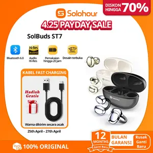Solohour ST7 Earphone Wireless Stereo 13MM Bass 4 Mic AI ENC Clip TWS IPX4 & 20H OWS Bluetooth 6.0
