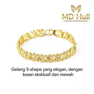 【MD Hull】Gelang S-Shape Hidung Layang | Desain Elegan & Mewah, Tekstur Halus + Lengkungan Elegan Bawa Kesan Mewah Ringan (Stok Langsung Toko)