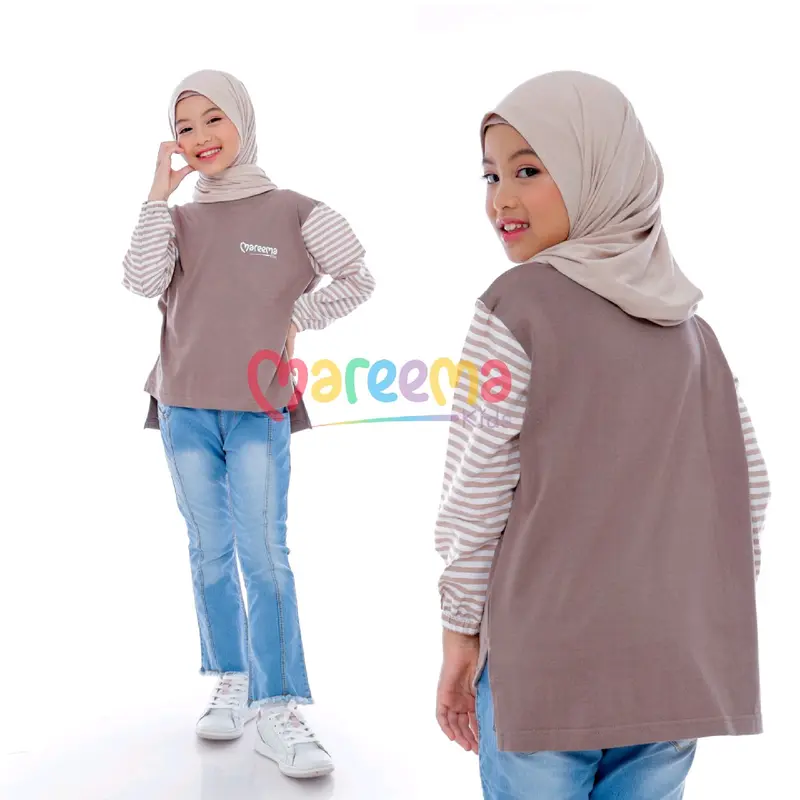 Atasan Baju Kaos Anak Perempuan Lengan Panjang Kekinian Terbaru Usia 5 Sampai 14 Tahun Fashion 3