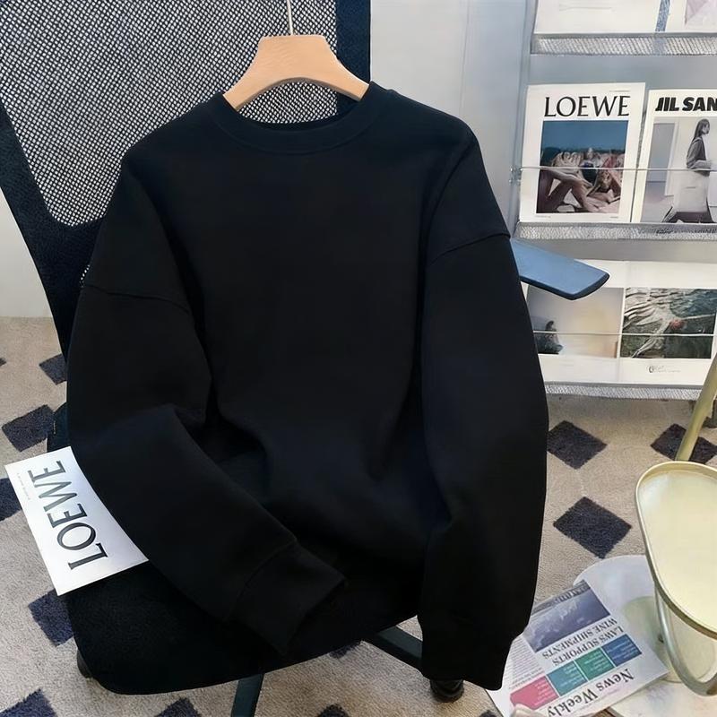 Áo Sweater tròn cổ ấm áp unisex form rộng thư giãn không in họa tiết