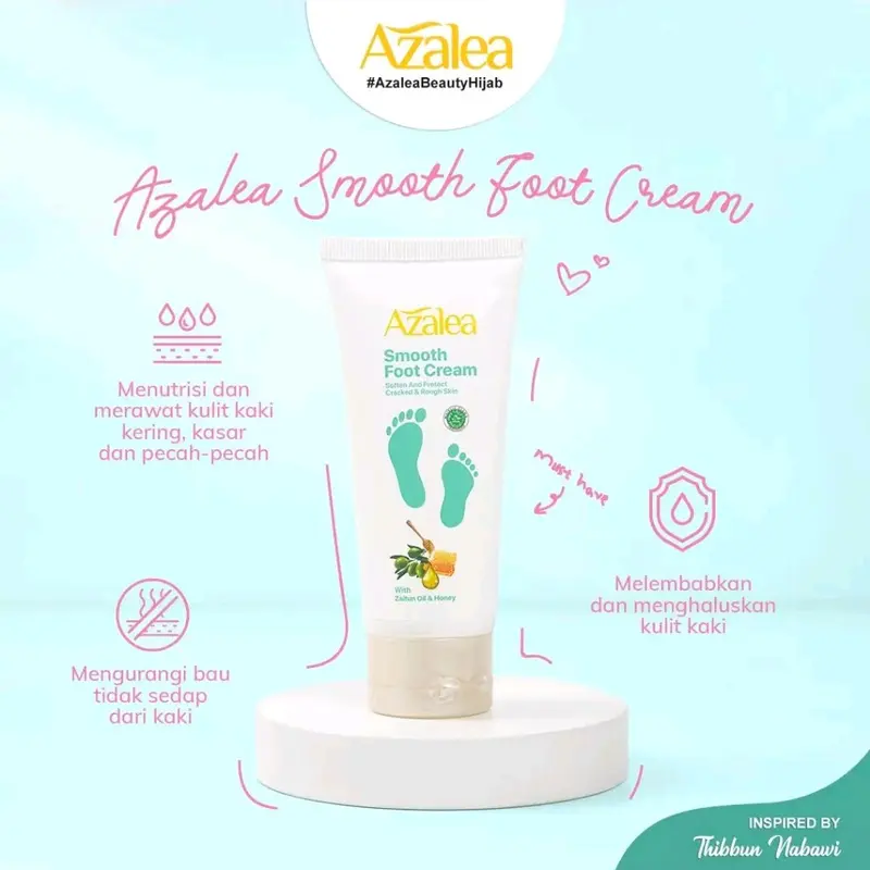 TWINPACK AZALEA SMOOTH FOOT CREAM (FOR HAND & FOOT) | KRIM ZAITUN PERAWATAN & PELEMBUT KAKI, SIKU DAN TELAPAK TANGAN KERING PECAH-PECAH ORIGINAL BPOM 1