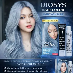 Pewarna Rambut LIGHT ASH BLUE 45ml EZ-14 Permanen Cat Rambut  Blonde  diy hair color semir rambut tahan lama creamy