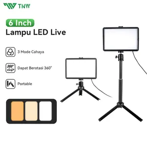 TNW Lampu Foto 6 inci Led Lampu Lighting  Lampu Sorot Lighting Studio+Tripod Lampu Untuk Fotografi Live Streaming