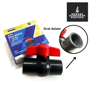 (Drat Dalam) Ballvalve PVC HSS 1/2" / Ball Valve Stop Kran Plastik