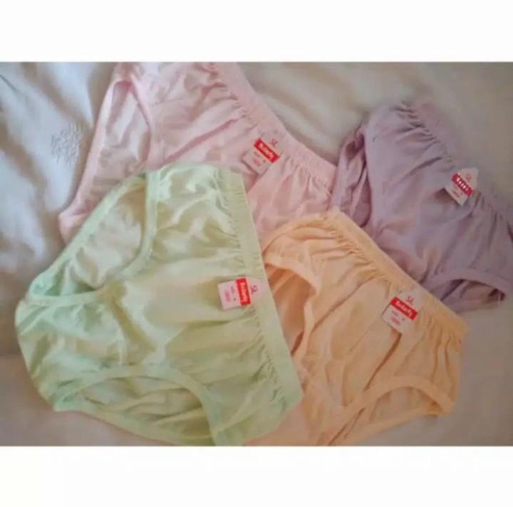 Paket 12/6 pcs Celana Dalam Wanita murah bahan katun solaris, Random, M, L, XL, XXL.