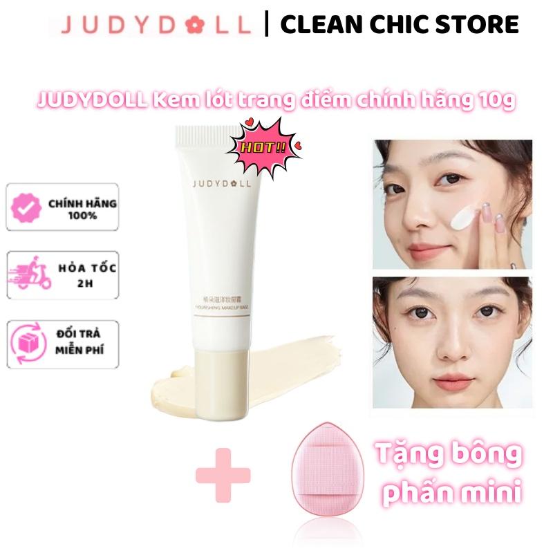 Kem Lót Trang Điểm, Judydoll, Kem Dưỡng Da Mặt Mềm Mại Và Mịn, Kem Khuôn, Chống Dính Phấn, Mẫu Trung Bình 10g, Cỡ Du Lịch, Đi Kèm Với Một Mút Đánh Phấn Mini