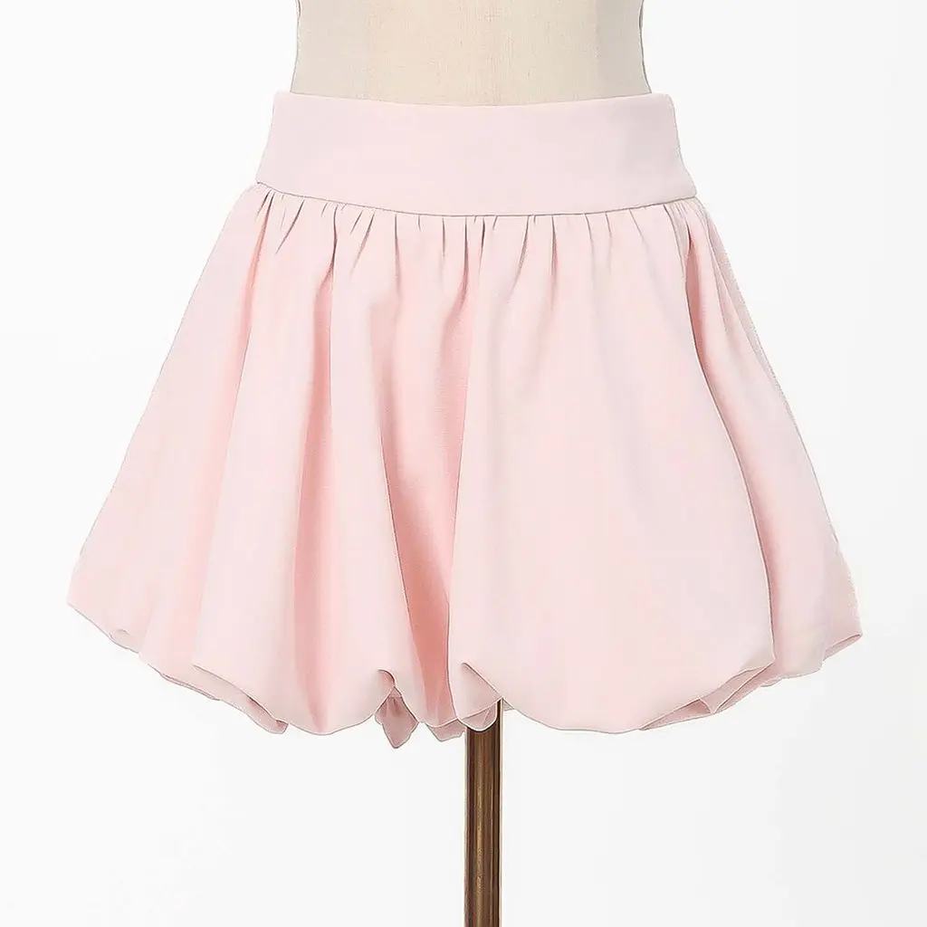 Clarie Co-ord Bubble Skorts in Pastel Pink