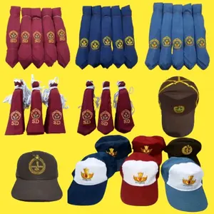 topi sekolah dan alat-alat topi pria wanita. dasi topi dll Bordir