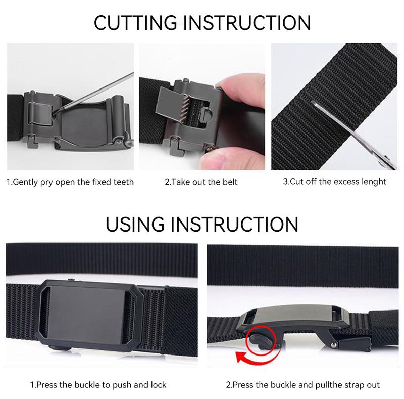 Product Introduction of OKIMY Men Belt Outdoor Nylon Belt Automatic Buckle Belt Simple Fashion Belt  Men’s Waist Belts Casual Business Belt Jeans Belt Nice Waistband Nylon for Men 5