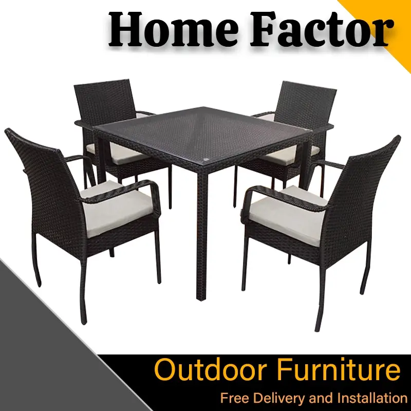 Outdoor Furniture Square Table(Free Install&Delivery)S599 Set 1+4 Balcony Furniture With Cushions