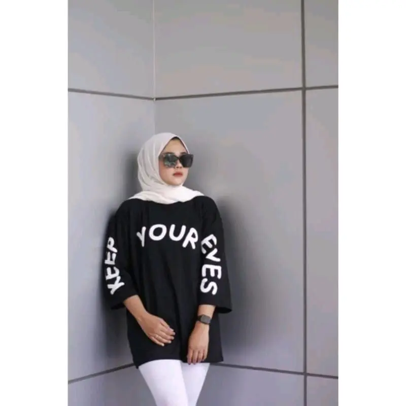 Kaos Oversize Wanita Motif Keep Your Eyes Terbaru 2024 Jumbo Kekinian / Kaos Oversize / Baju Wanita / Atasan Combed Panjang 2