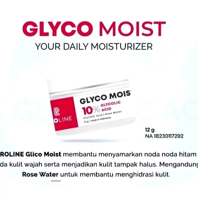 1 Pcs Glyco Moisturizer 12gr PROLINE mencerahkan wajah menghilangkan flek hitam dan bekas jerawat