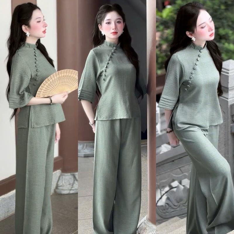  Mijustore M02 Đồ Lam Đi Chùa Bộ Pháp Phục Mặc Lễ Tết Vải Đũi Hàn Mềm Mịn Thiết Kế Tinh Tế Phù Hợp Với Văn Hóa Và Nghi Lễ 