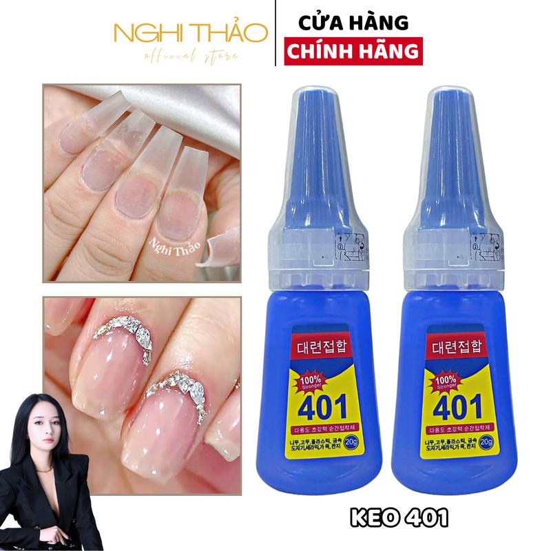 Keo 401 chính hãng NGHI THẢO gắn móng siêu chắc 20g