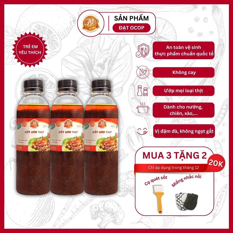  Combo 3 Chai Sốt Ướp Thịt Nướng BBQ Bếp Xuyên Việt 400G Nước Sốt Ướp Thịt Hải Sản Tiện Lợi. Gia Vị Tuyệt Hảo Cho Mọi Nhà 