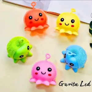 Mainan Ubur Gurita LED / Yoyo Karet Ubur Gurita LED / Mainan Anak Viral / Octopus Puffer Ball Toys