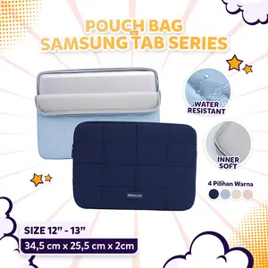 Sleeve Puffy untuk Samsung Galaxy Tab S10 S9 S8 S7 Plus Ultra FE Tas Pouch Hand Bag Waterproof Soft Fluffy Pelindung Tablet