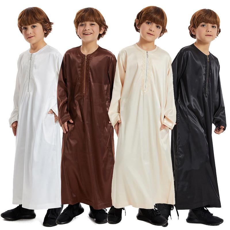 Product Introduction of Middle East Dubai Southeast Asia Children's Robe Children's Boys Robe Spot New Th880 Comfortable Hot Sale 2