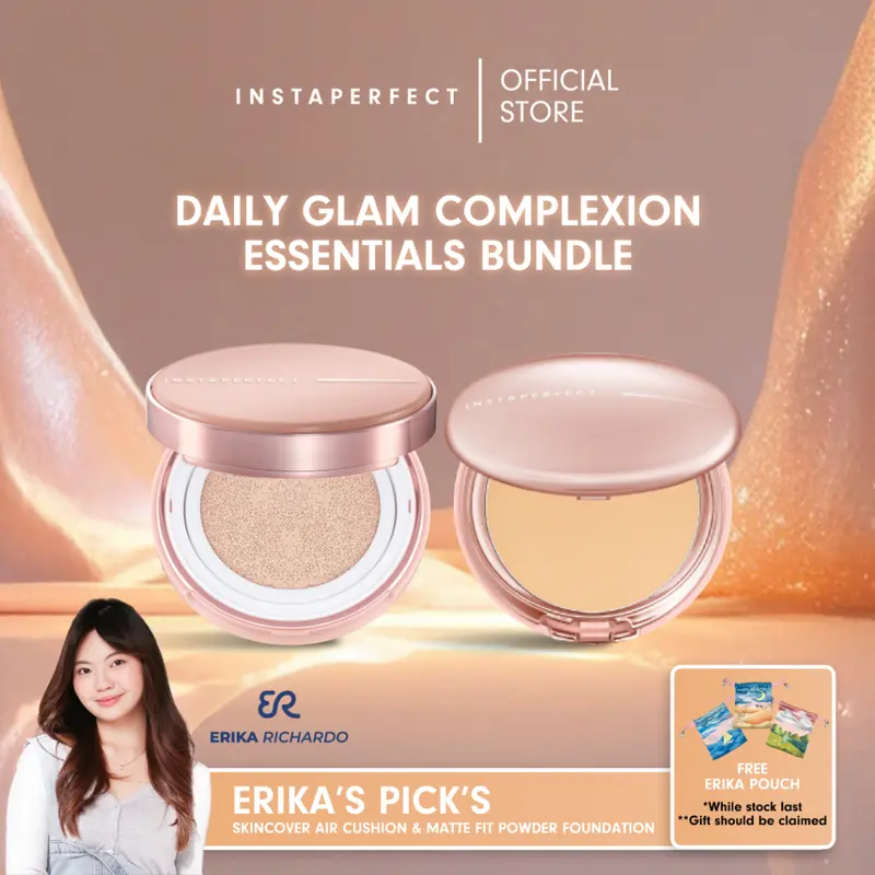 Instaperfect Daily Glam Complexion Essentials Bundle (Skincover Air Cushion + Matte Fit Powder Foundation) 0