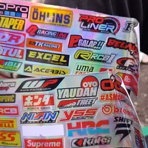 CR SPK-02 Isi 37 Lembar Sticker Racing Hologram Sticker Pack Anti Air Bahan Vinyl Grade Otomotif Cocok untuk Motor Mobil Hp Laptop Helm