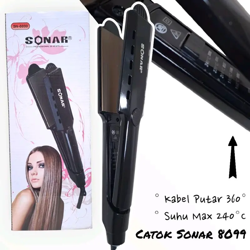Catokan Rambut SONAR 8099 ORI Pelurus Curly / Catokan Rambut Pelurus 8099 SN / Catokan Rambut Curly 0