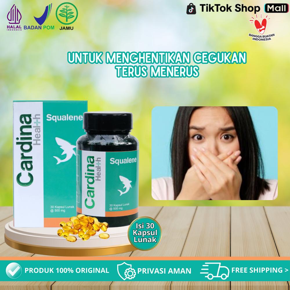 Cardina Health Squalene - Untuk Cegukan Terus Menerus, Cegukan Berkepanjangan Karena Kontraksi Pada 0tot Diafragma, Sering Besendawa, Cegukan Terus Menerus Karena GERD Asam Lambung Naik - 1 BOTOL CARD