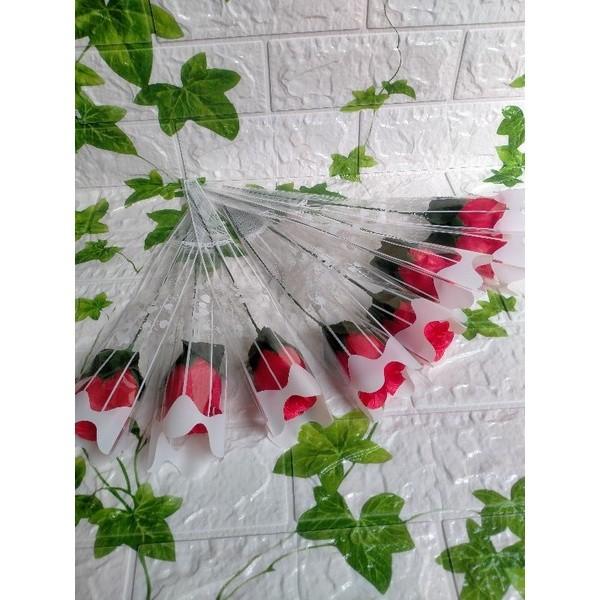 [3PCS] Bunga Mawar Plastik Artificial Bunga Valentine Tangkai Bunga Per 3 Pcs 2