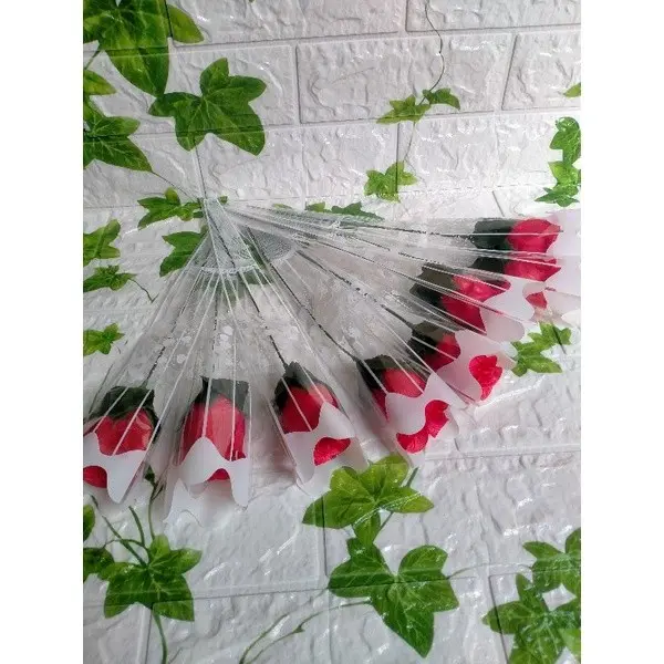 [3PCS] Bunga Mawar Plastik Artificial Bunga Valentine Tangkai Bunga Per 3 Pcs 2