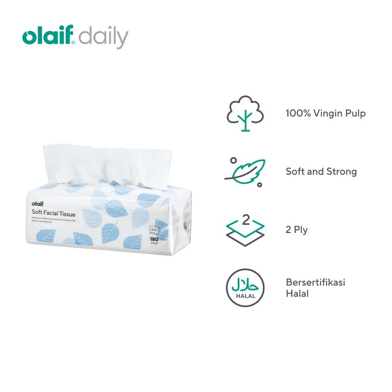 [Bundle] Olaif Daily Soft Facial Tissue - Tisu Wajah - 6 Packs x 180 Sheets 2