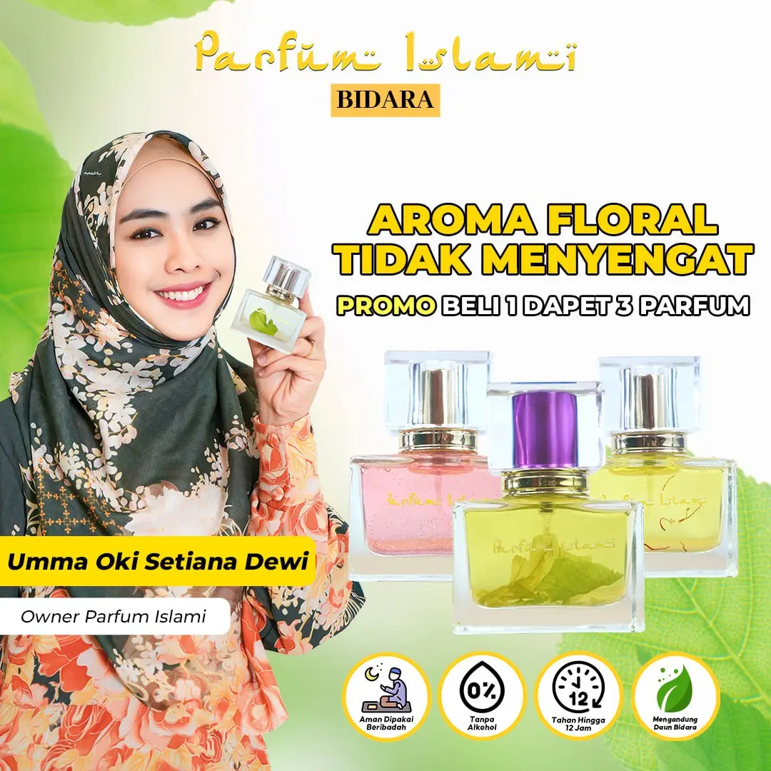PARFUM ISLAMI SPESIAL Bidara (dengan Daun Bidara Asli) dan  Perfume  Wanita  Terwangi  Favorit Ustadzah Oki Setiana Dewi dengan Wangi yang Mewah, Lembut, dan BestSeller