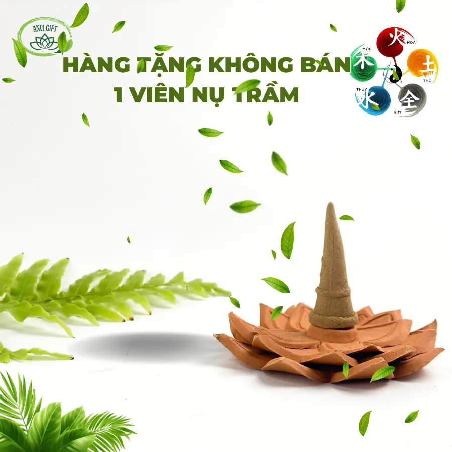 trầm hương đốt bàn thờ ANVIGIFT, Nụ trầm hương xông nhà 38 viên, nhang trầm hương thanh lọc không khí