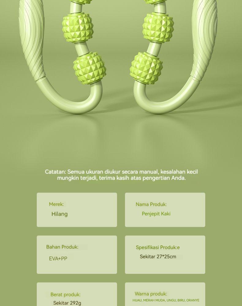 Roller Pijat Betis 9 Roda | Pendorong Paha & Pelepas Ketegangan Otot | Pendorong Bentuk Kaki yang Meningkatkan Sirkulasi