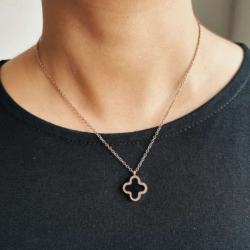 Dear Jolie Kalung Wanita Hermosa ROSE GOLD Titanium Anti Karat 2 sisi 2