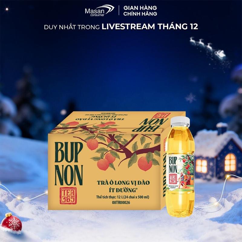  Thùng BUPNON TEA 365 trà ô long vị đào x 24 chai x 500ml 