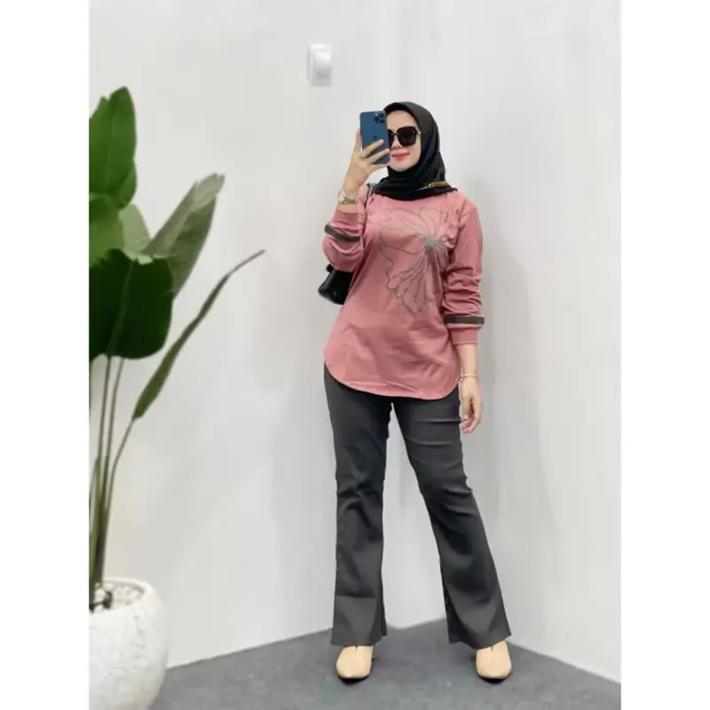 SETELAN COMBAD MIX CUTBRAY CHINOS TRENDY KEKINIAN SETCEL CUTBRAY Wanita Casual Baju Celana Panjang Dewasa Motif Atasan one set 6