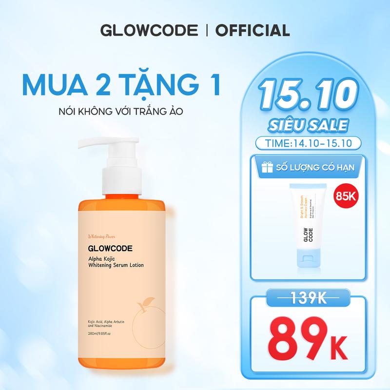 Kem dưỡng thể Glowcode trắng da dưỡng ẩm body chất kem mỏng nhẹ body lotion kem dưỡng ẩm body 280ml