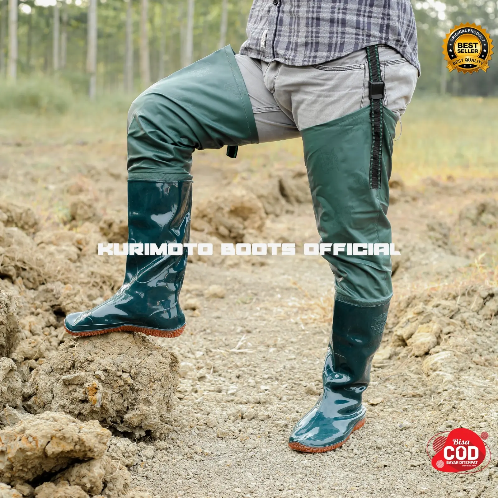 BOOTS Sepatu Boots Sawah Petani Anti Air Original 100% Model 80cm - Shoes