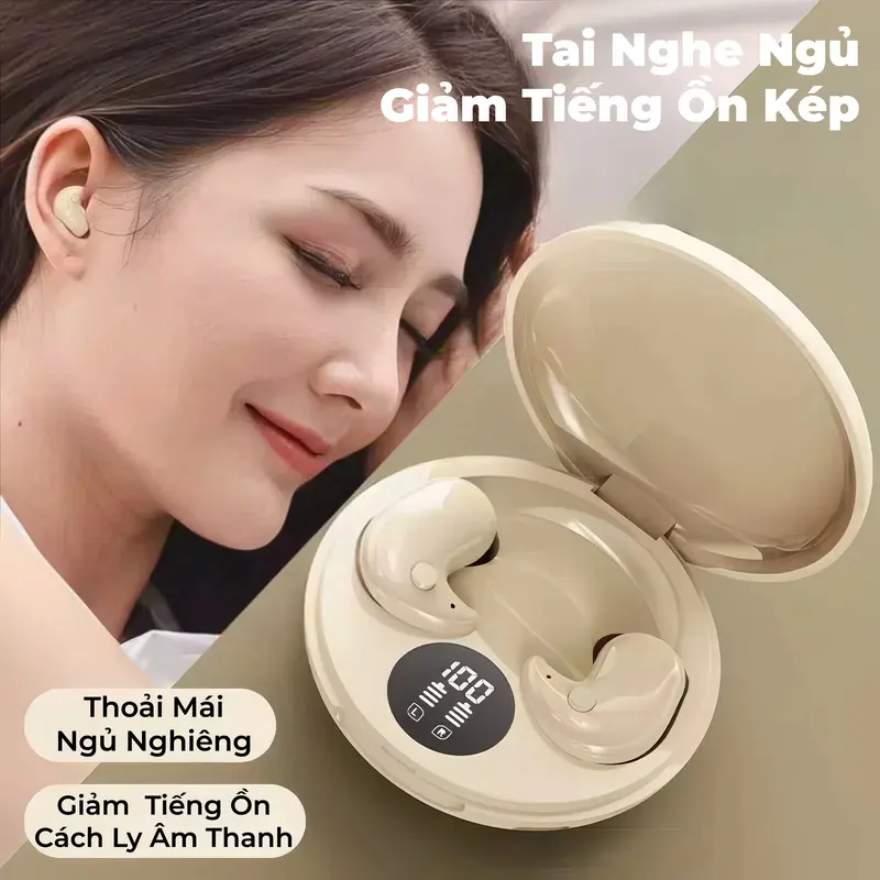 Tai nghe ngủ Y29 [3 Quà tặng miễn phí] 1 Nhãn dán hoạt hình+1 Bao tay chơi game+1 Dây buộc,Không dây Bluetooth với thiết kế hình elip, iPX5 không thấm nước, Âm thanh trung thực cao 2
