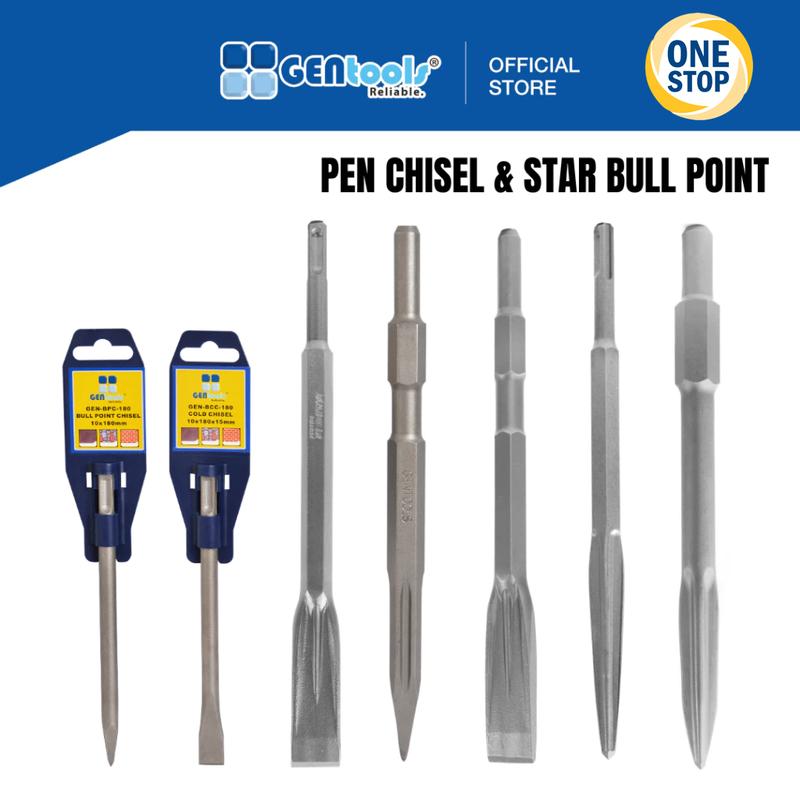 Chisel Pointer Gentools Pen Chisel Point / Cold Chisel / Star Bull Point (Size 10mm to ...
