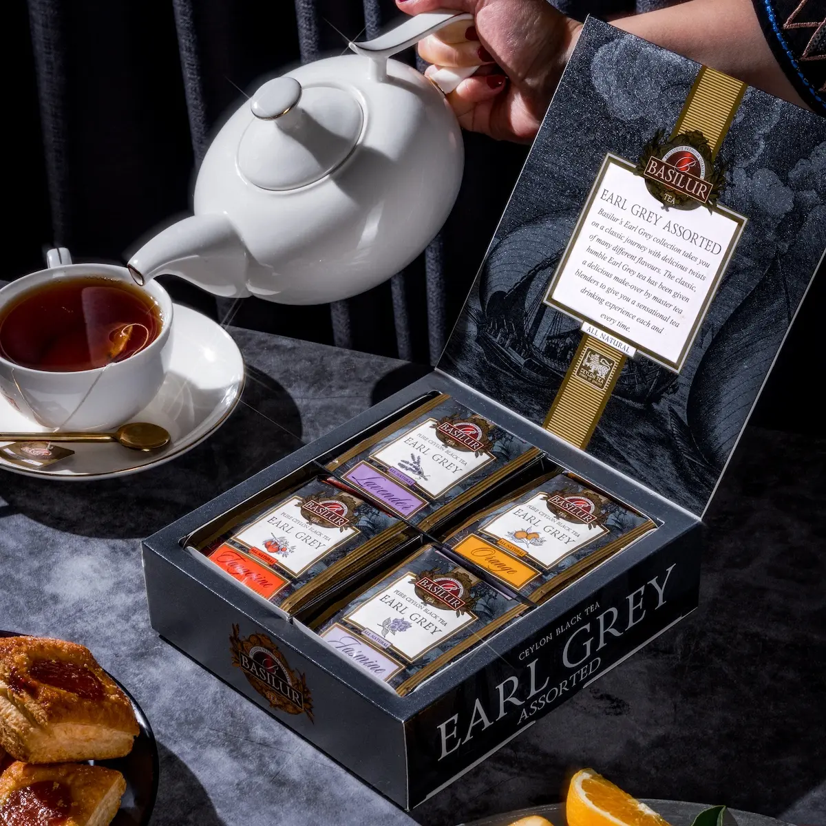 Basilur Earl Grey Assorted Tea Gift Box - 40 Enveloped Tea Sachets