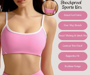 Shockproof Sports Bra – High-Impact Beauty-Back Yoga Top with Spaghetti Straps & Removable Pads [YA55]