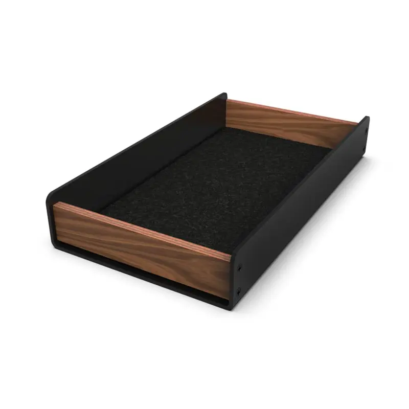 Wooden Desk Tray Organizer Box - Catchall Wood with Metal Felt Premium 2
