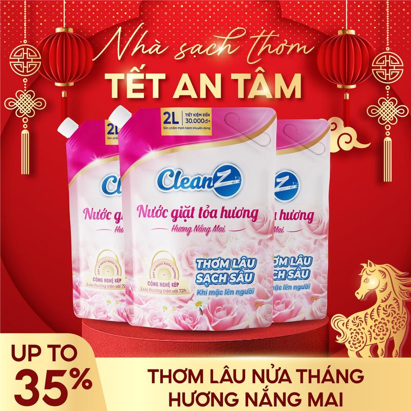 COMBO 6L Combo Túi Nước Giặt Tỏa Hương Công Nghệ Sạch Sâu Lưu Hương Lâu Dài Bảo Vệ Màu Quần Áo Thơm Lâu Nửa Tháng Hương Ngàn Hoa An Toàn Cho Da Tay