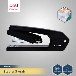 Deli Stapler dapat Diputar 3 Arah 25 Lembar, 24/6 dan 26/6 Setengah Strip Stapler E0434 Alat Kantor