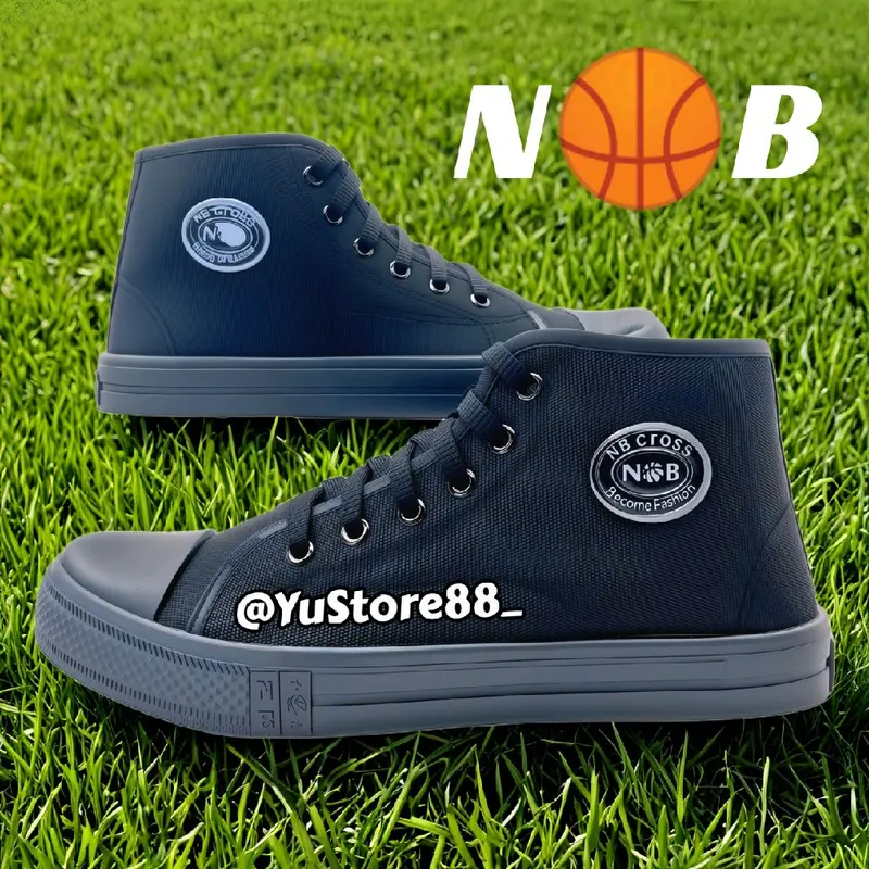 Sepatu Sekolah Hitam (SOL KUNING) NB Tinggi Sepatu Tali SD SMP SMA Laki2 Perempuan Tanpa Box 2